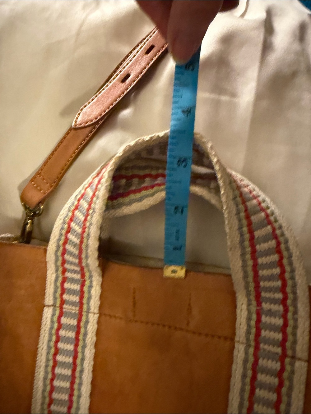 Madewell Special Ed. Leather Transport Tote Woven Fringe Handles/Adj. Strap - Picture 7 of 9